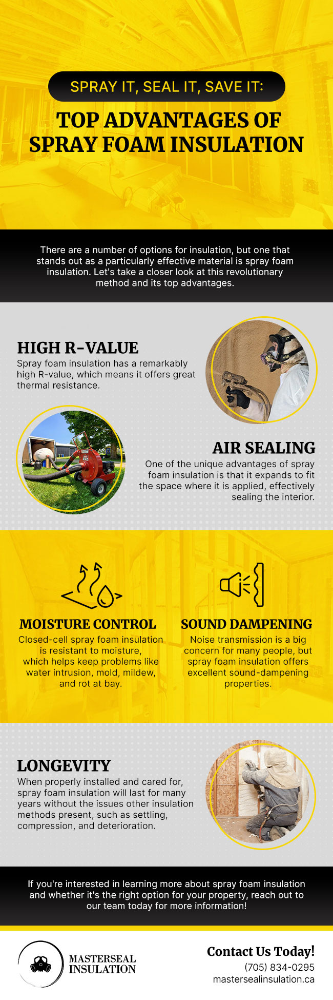 Spray It Seal It Save It Top Advantages Of Spray Foam Insulation Infographic Masterseal 6399